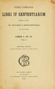 Cover of: Libri IV Sententiarum by Peter Lombard Bishop of Paris