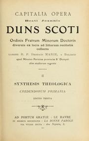 Cover of: Capitalia opera by John Duns Scotus