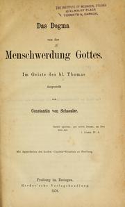 Cover of: Das Dogma von der Menschwerdung Gottes im Geiste des hl.  Thomas