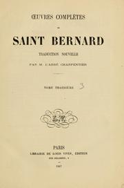 Cover of: Oeuvres complètes de Saint Bernard: traduction nouvelle