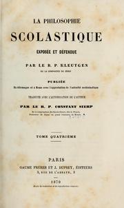 Cover of: La philosophie scolastique exposée et défendue