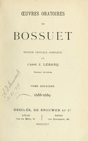 Cover of: Oeuvres oratoires de Bossuet by Jacques Bénigne Bossuet