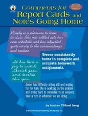 Comments for report cards and notes home by Audry Clifford Lang, Carson Dellosa Publishing