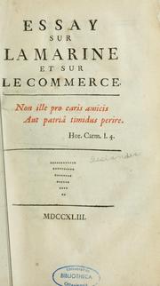 Cover of: Essay sur la marine et sur le commerce. --