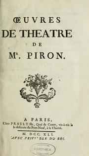 Cover of: Oeuvres de théâtre de mr. Piron by Alexis Piron