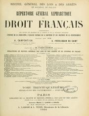 Cover of: Répertoire général alphabétique du droit français ... by Edouard Louis Paul Fuzier-Herman