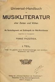 Manuel universel de la littérature musicale by Franz Pazdírek