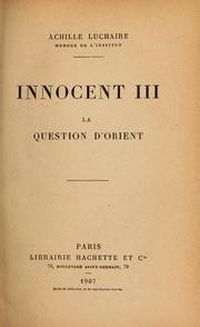 Cover of: Innocent III ...