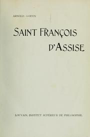 Cover of: Saint François d'Assise by Arnold Goffin