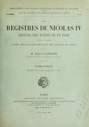 Cover of: Les registres de Nicolas IV by Nicolaus IV Pope