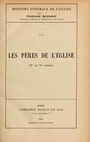 Cover of: Histoire générale de l'Église by Mourret, Fernand, Mourret, Fernand