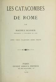 Cover of: Les catacombes de Rome by Maurice Besnier
