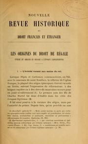 Cover of: Les origines du droit de régale: évêché et abbaye en régale à l'époque carolingienne