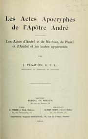 Les Actes apocryphes de l'apôtre André by Joseph Flamion