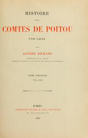 Cover of: Histoire des comtes de Poitou, 778-1204 by Alfred Richard