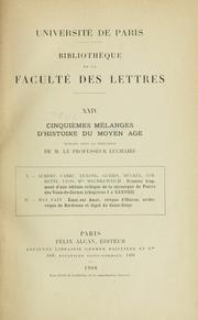 Cover of: Mélanges d'histoire du moyen âge