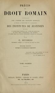 Cover of: Précis de droit romain, contenant by Calixte Accarias