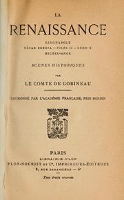 Cover of: La renaissance by Arthur, comte de Gobineau, Arthur, comte de Gobineau