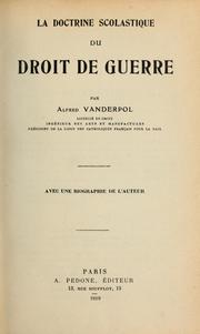 Cover of: La doctrine scolastique du droit de guerre