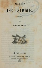 Cover of: Marion de Lorme by Victor Hugo