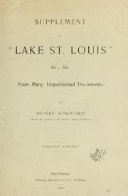 Lake St. Louis, old and new, illustrated, and Cavelier de La Salle by Désiré Girouard