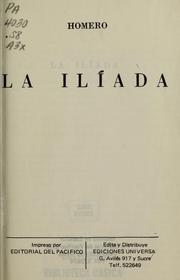 Cover of: La Iliada by Όμηρος