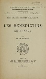 Cover of: Les bénédictins en France