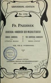 Cover of: Manuel universel de la littérature musicale by Franz Pazdírek, Franz Pazdírek