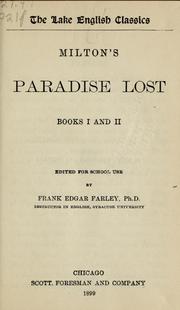 Cover of: Milton's Paradise lost: books I and II