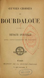 Cover of: Retraite spirituelle by Louis Bourdaloue