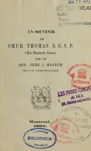 Un souvenir de Soeur Thomas, née Elisabeth Caron by L. Mayer