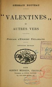 Cover of: Valentines et autres vers by Germain Nouveau