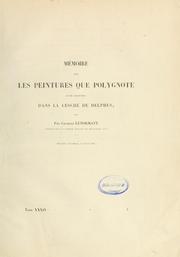 Cover of: Mémoire sur les peintures que Polygnote avait exécutées dans la lesché de Delphes