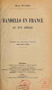 Cover of: Bandello en France au XVIe siècle by René Sturel