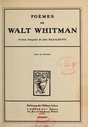 Cover of: Poèmes de Walt Whitman