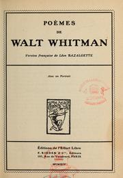 Cover of: Poèmes de Walt Whitman by Walt Whitman