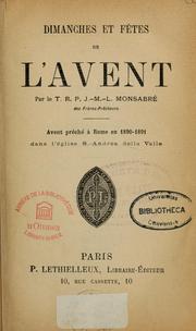 Cover of: Dimanches et fetes de l'Avent by J. M. L. Monsabré, J. M. L. Monsabré