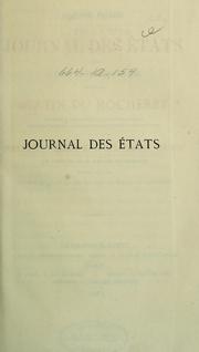 Cover of: Journal des Etats tenus à Vitry-le-François en 1744 by Valentin Philippe Bertin du Rocheret