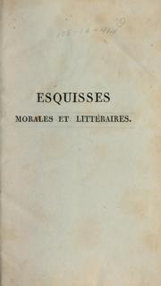 Cover of: Esquisses morales et littéraires