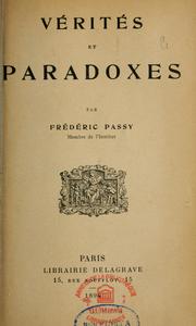 Cover of: Vérités et paradoxes