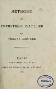 Cover of: Méthode et entretiens d'atelier