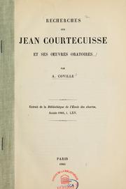 Cover of: Recherches sur Jean Courtecuisse et ses oeuvres oratoires by Alfred Coville