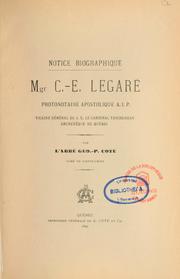 Cover of: Mgr. C.-E. Legaré, protonotaire apostolique by Georges Pierre Côté