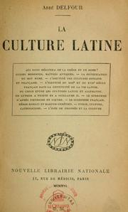 Cover of: La culture latine --