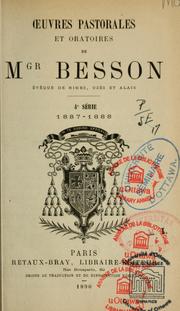 Cover of: Oeuvres pastorales et oratoires by Besson, Louis François Nicolas Monseigneur
