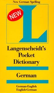 Cover of: Pocket German Dictionary (Langenscheidt's Pocket Dictionaries)