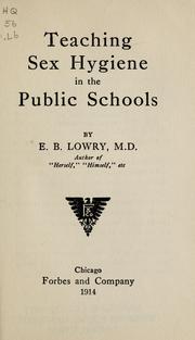 Cover of: Teaching sex hygiene in the public schools