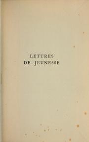 Cover of: Lettres de jeunesse à Henri Vandeputte by Charles-Louis Philippe