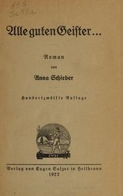 Cover of: Alle guten Geister: Roman