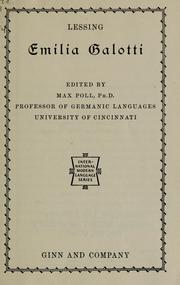 Cover of: Emilia Galotti by Gotthold Ephraim Lessing